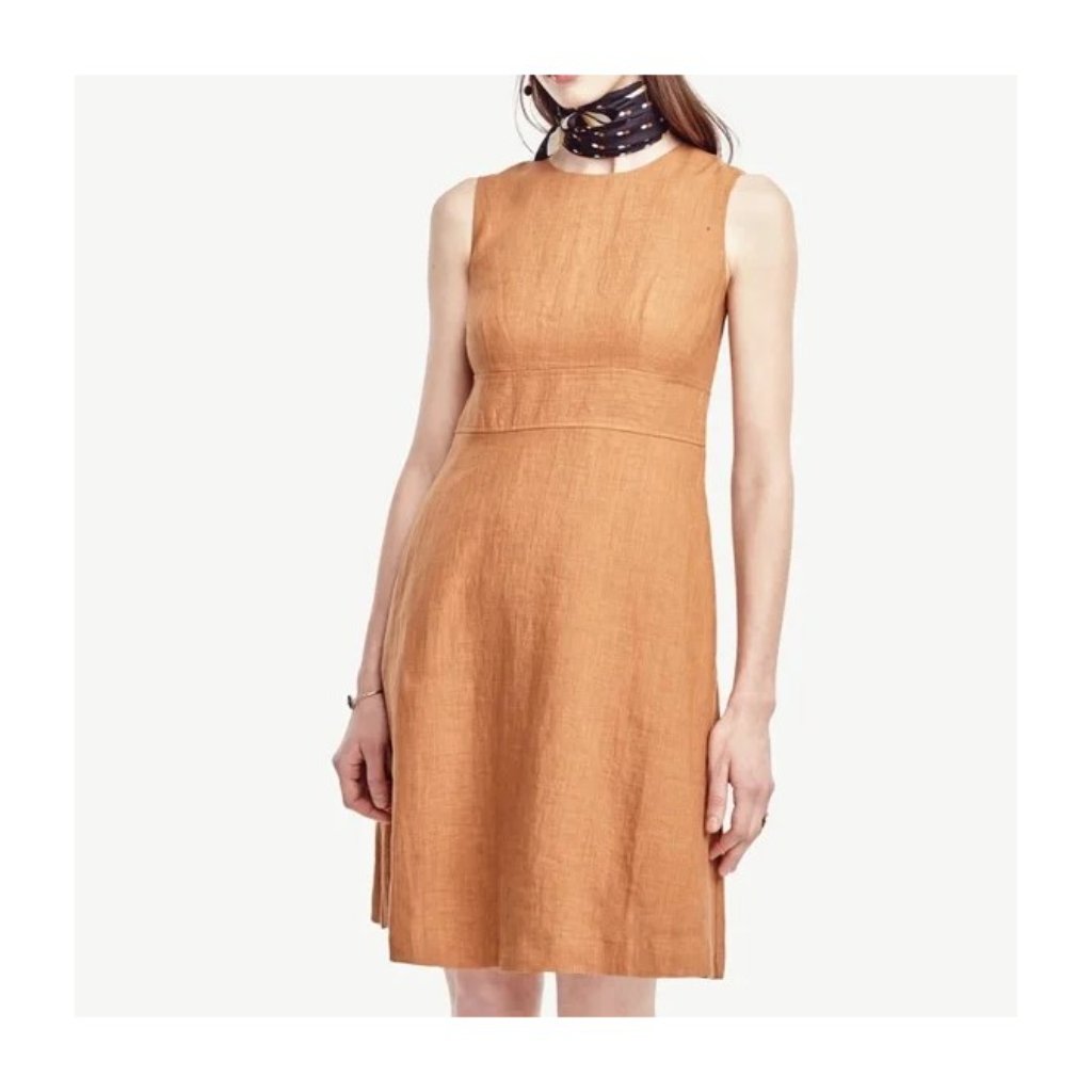 Nwt Ann Taylor Women's Linen Lined Sleeveless Dress Size 6p